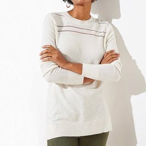 LOFT Stitched Yoke Tunic Sweater - Medium